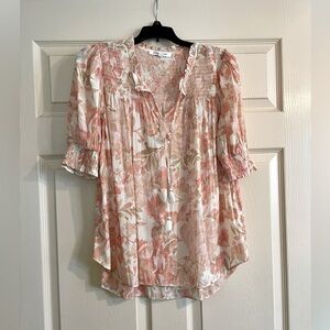 Floral Pink Blouse Medium